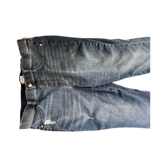 Wonderly jeggings 16P. Raw cuffs, light distressing, pockets, medium blue. VGUC - Picture 7 of 9